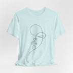 Minimal Line Art Face T-Shirt — One-Line Abstract Portrait Tee