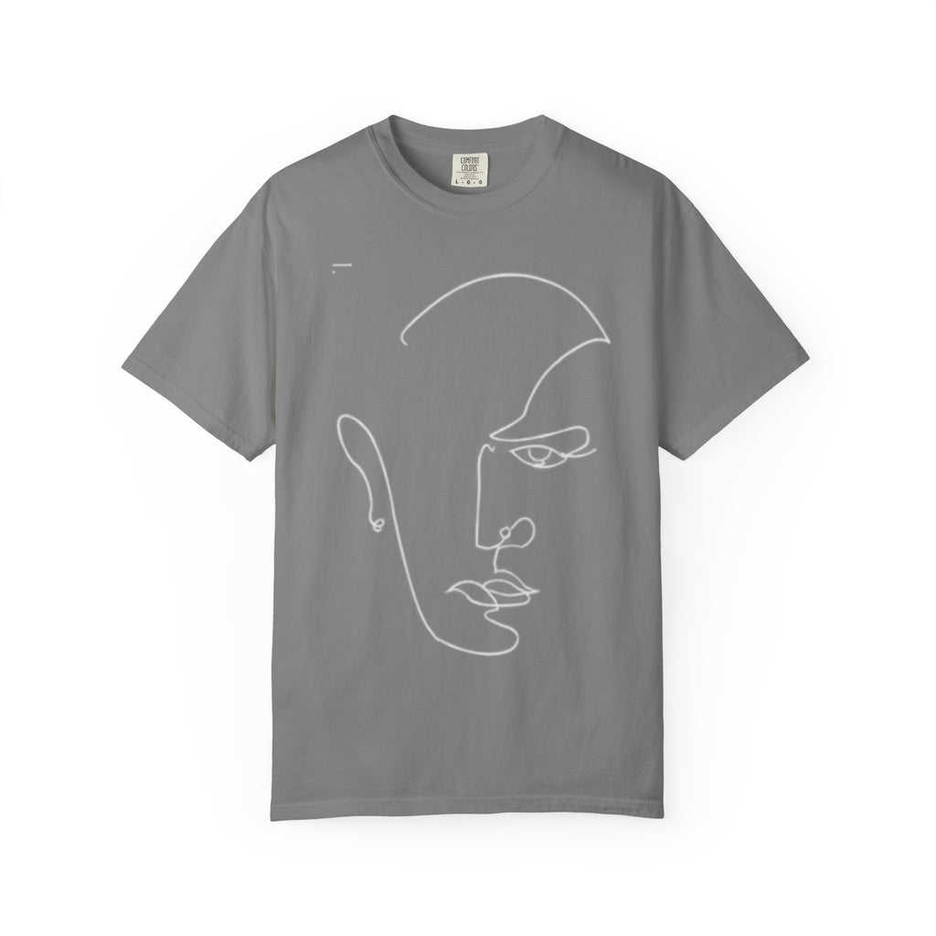 Abstract Line Art Face T-Shirt — Minimalist One-Line Portrait Tee