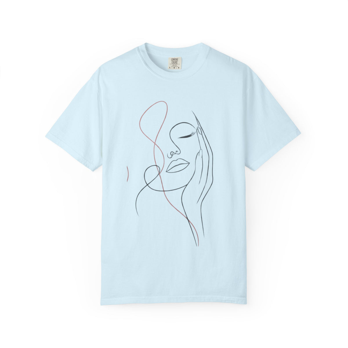 Minimalist Line Art Face T-Shirt — Elegant Abstract Portrait Tee