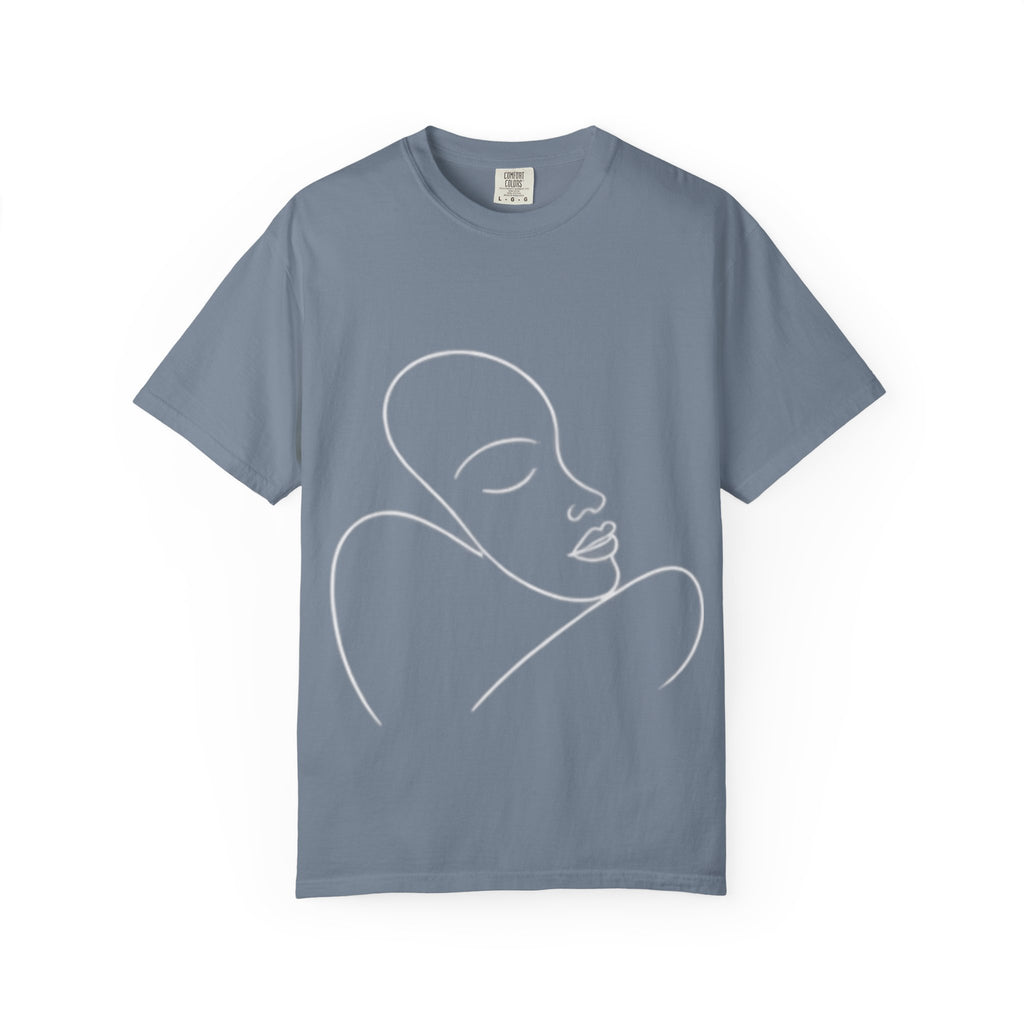 Minimal Line Art Face T-Shirt — Modern Abstract Graphic Tee