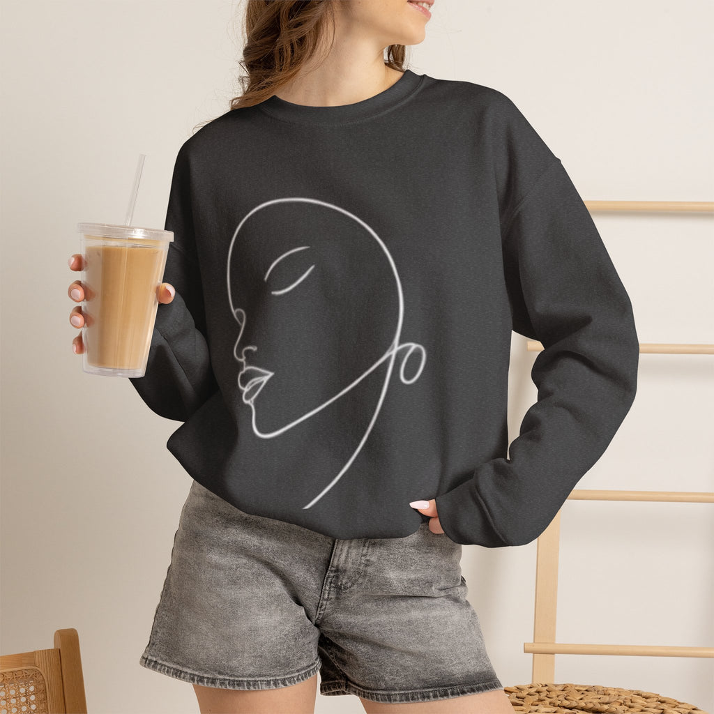 Minimal Line Art Face Crewneck Sweatshirt