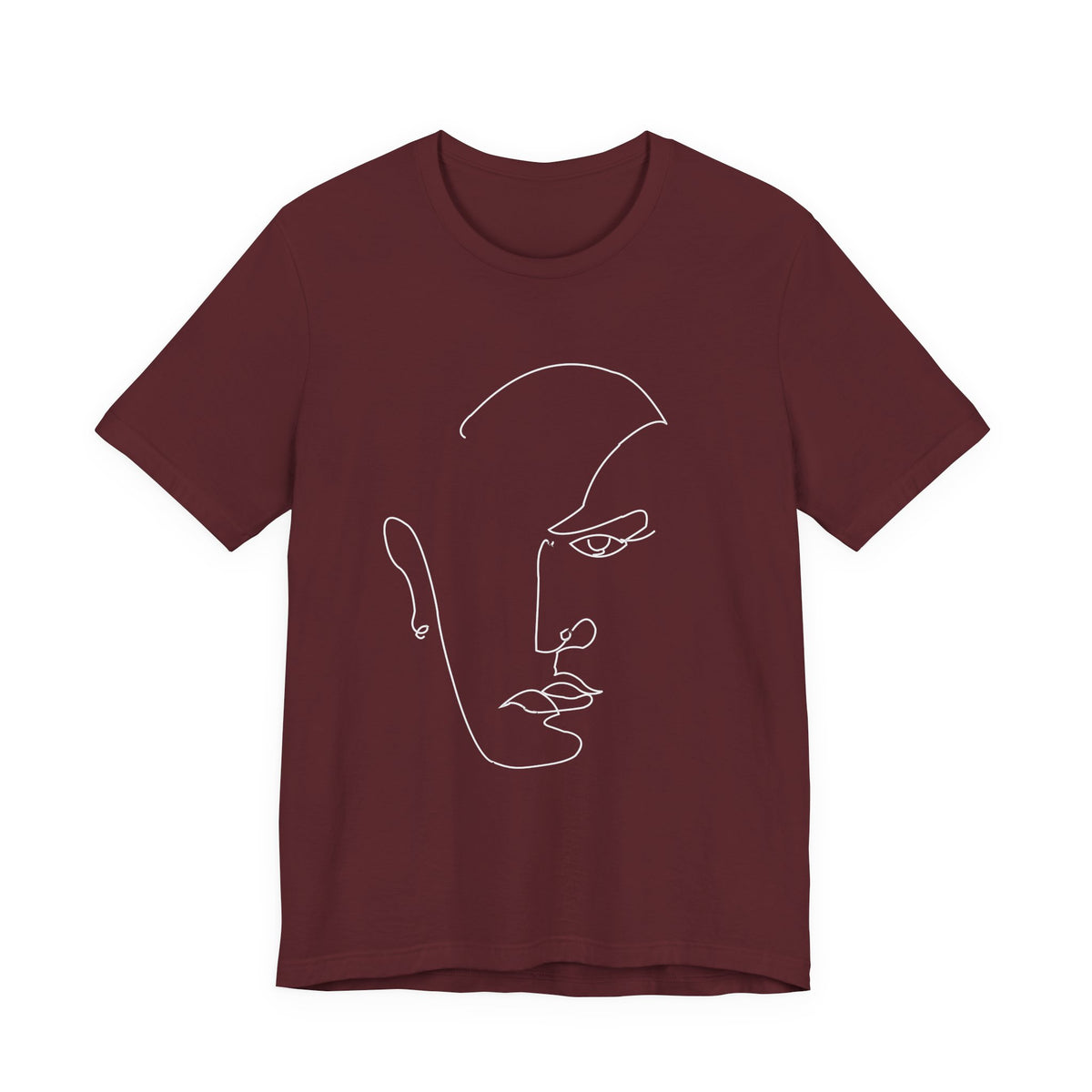 Minimalist Line Art Face Tee — Modern Abstract Graphic T-Shirt