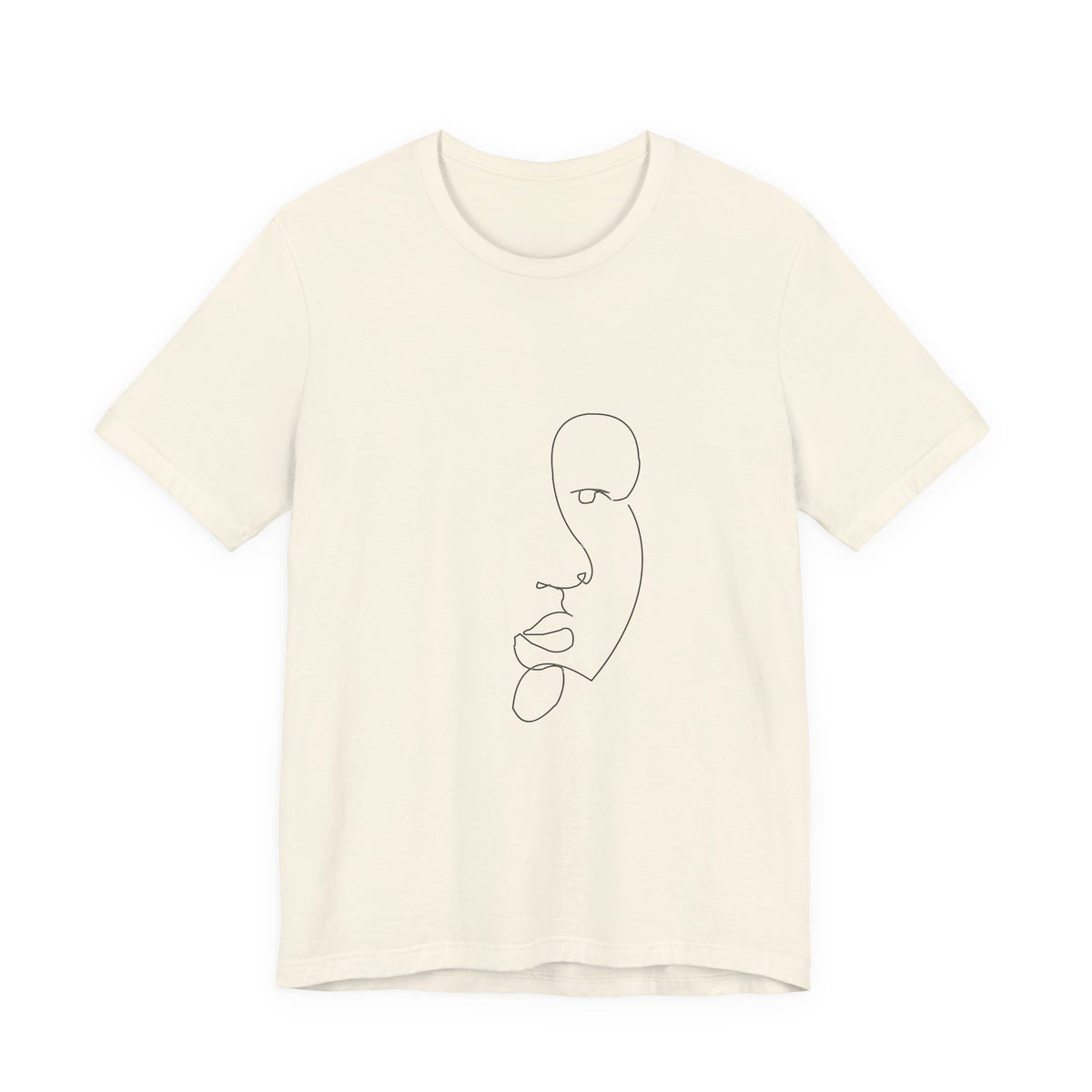 Minimal One-Line Face Tee — Modern Abstract Art T-Shirt