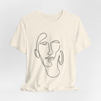 Abstract Line Art Face T‑Shirt — Minimalist One-Line Portrait Tee