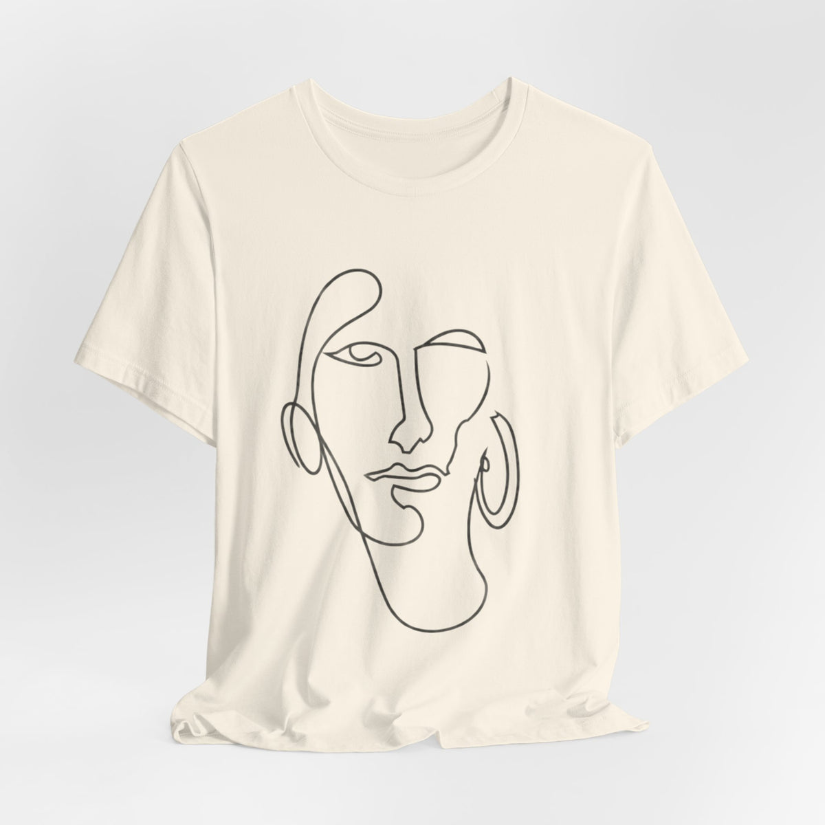 Abstract Line Art Face T‑Shirt — Minimalist One-Line Portrait Tee