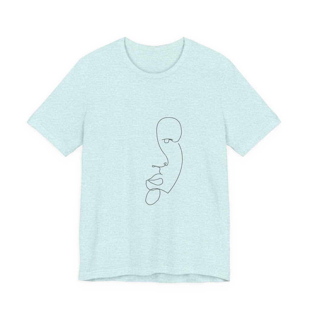 Minimal One-Line Face Tee — Modern Abstract Art T-Shirt