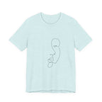 Minimal One-Line Face Tee — Modern Abstract Art T-Shirt