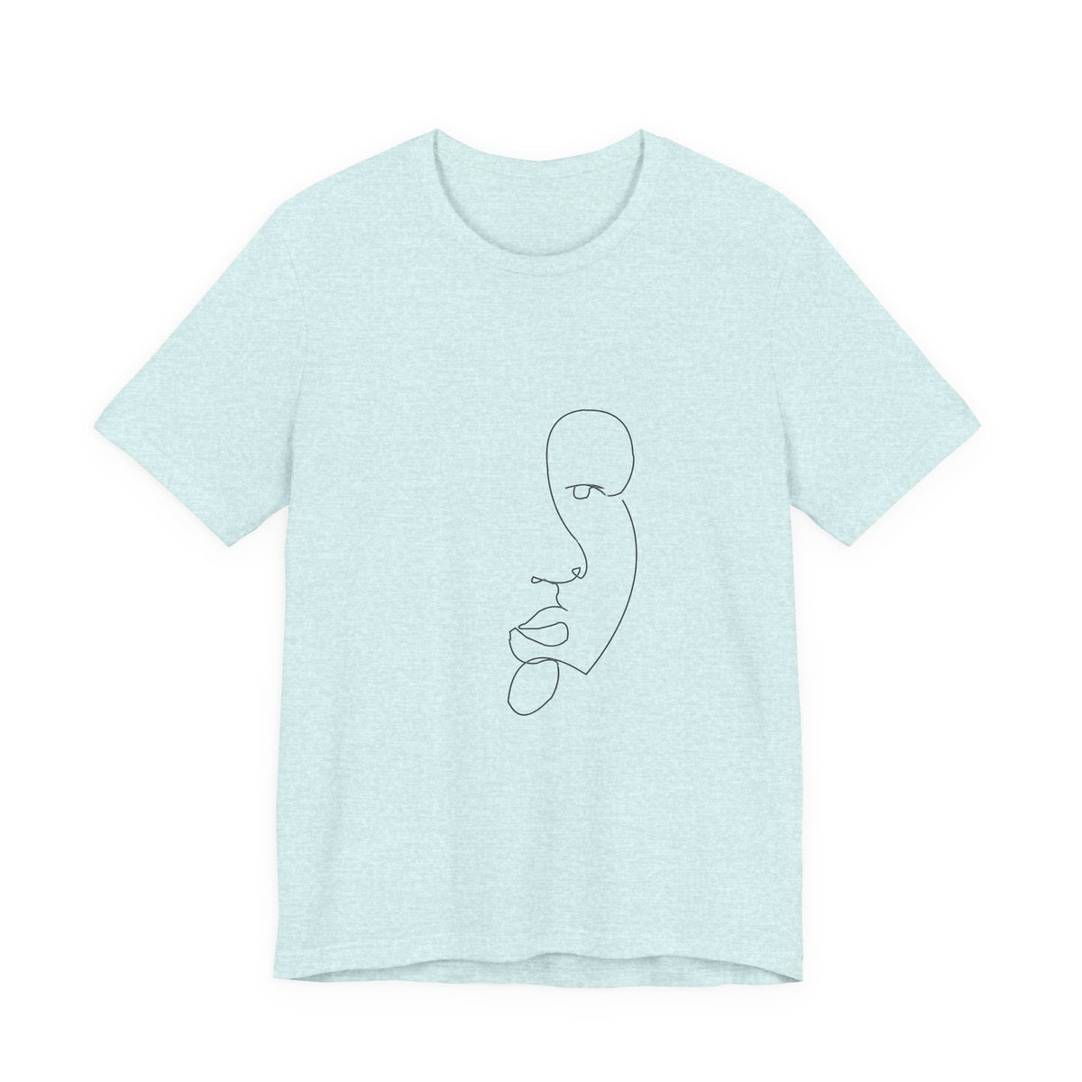 Minimal One-Line Face Tee — Modern Abstract Art T-Shirt