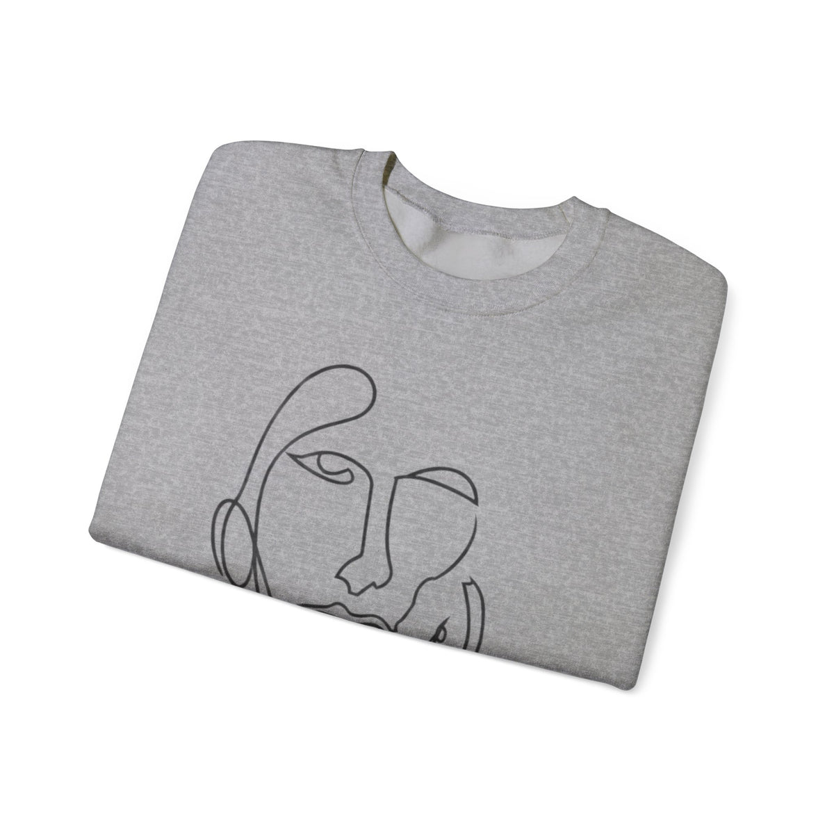 Minimal Line Art Face Sweatshirt — Abstract One-Line Portrait Crewneck