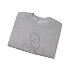 Crewneck Sweatshirt — Minimal Line Art Kissing Couple Graphic