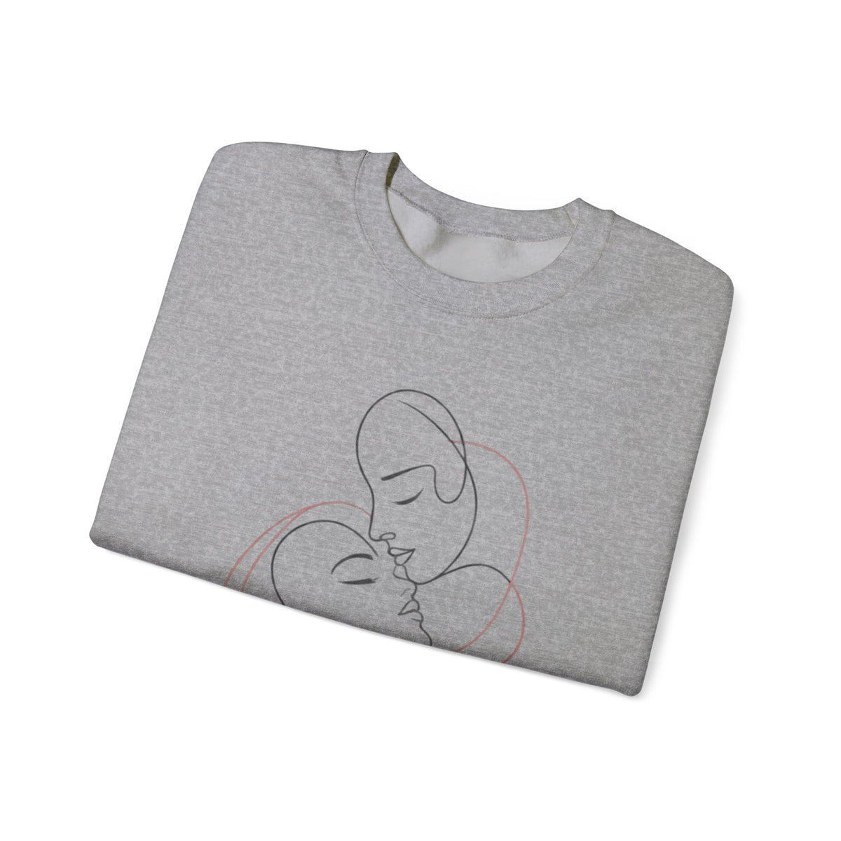 Crewneck Sweatshirt — Minimal Line Art Kissing Couple Graphic