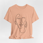 Abstract Line Art Face T‑Shirt — Minimalist One-Line Portrait Tee