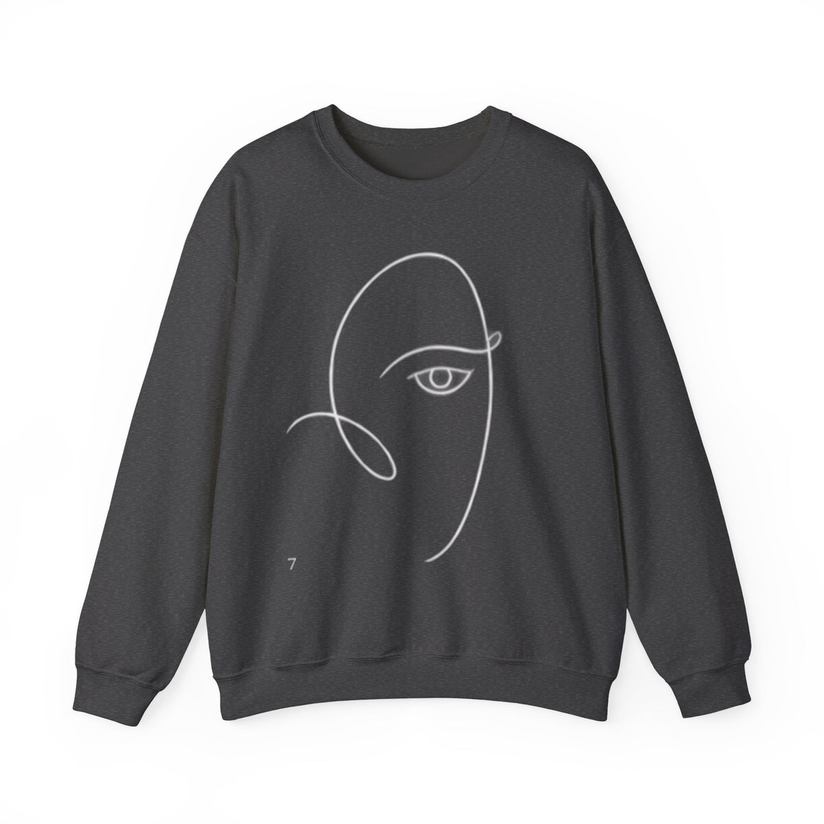 Minimal Line Art Face Sweatshirt – Abstract Portrait Crewneck