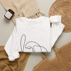 Abstract Line Art Face Crewneck Sweatshirt