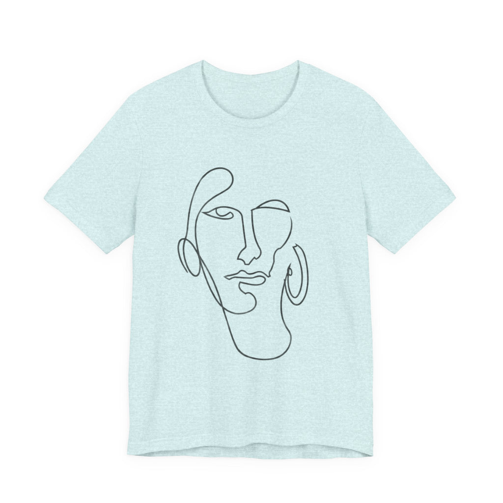 Abstract Line Art Face T‑Shirt — Minimalist One-Line Portrait Tee