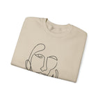 Minimal Line Art Face Sweatshirt — Abstract One-Line Portrait Crewneck
