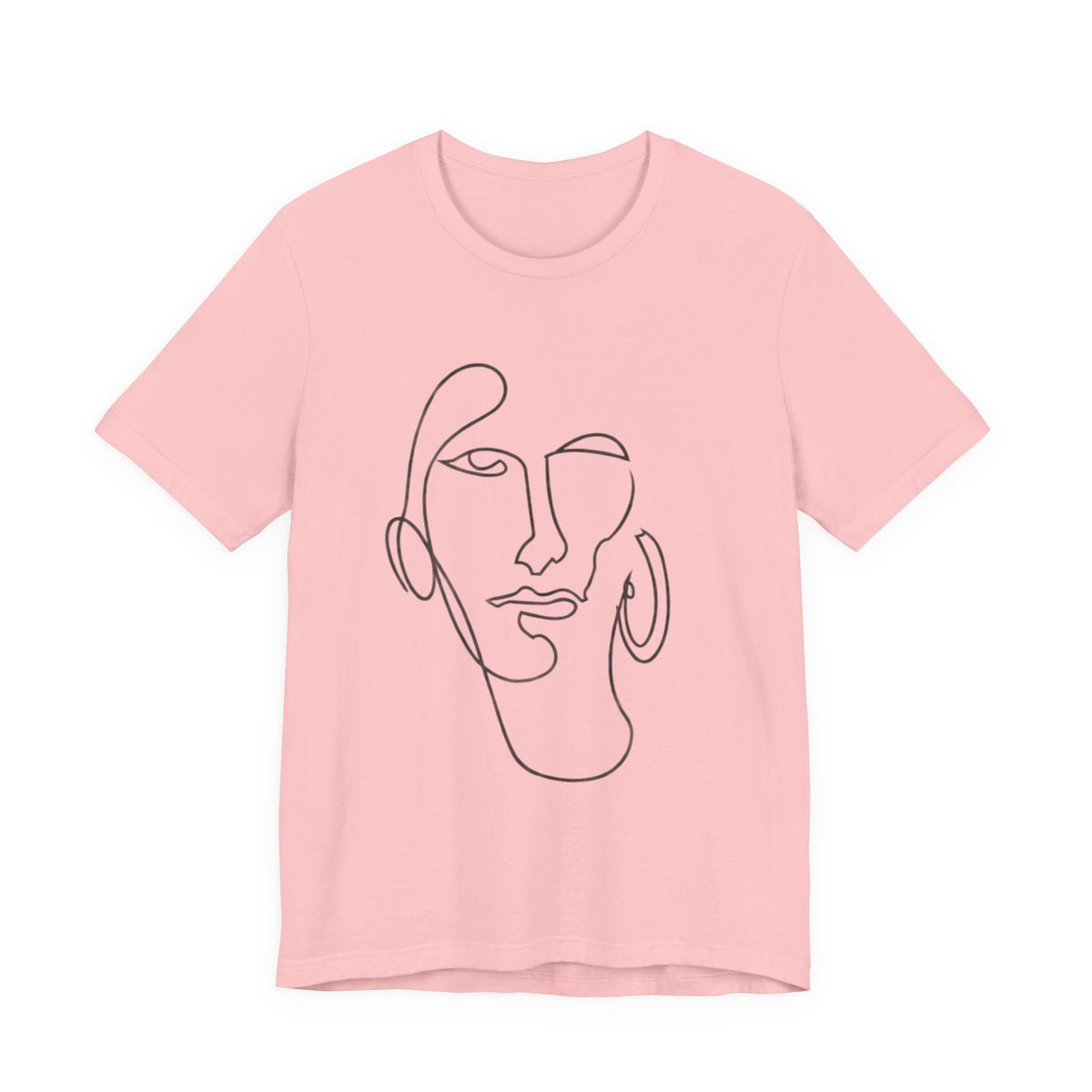 Abstract Line Art Face T‑Shirt — Minimalist One-Line Portrait Tee