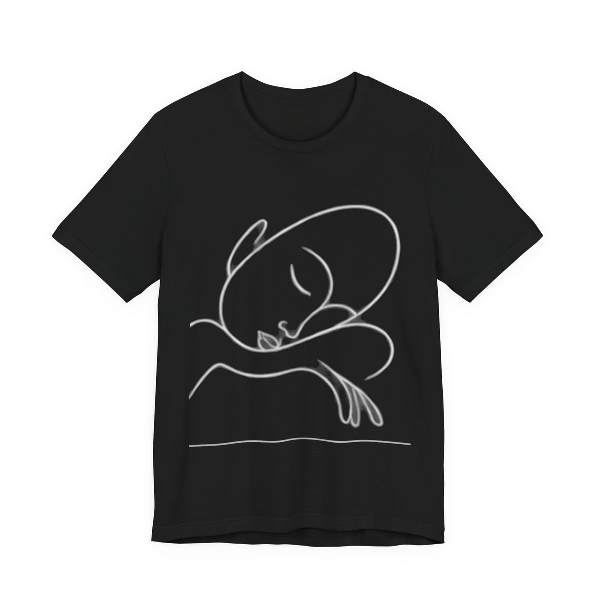 T‑Shirt — Minimal Sleeping Cat Line Art Tee