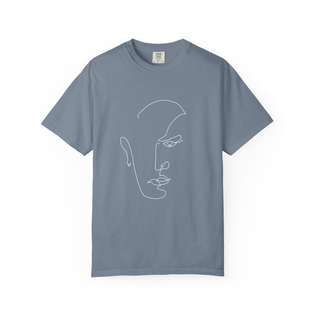 Minimal One-Line Face T-Shirt — Abstract Line Art Tee
