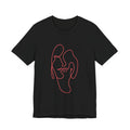 Minimalist One-Line Face Tee — Abstract Pink Line Art T-Shirt