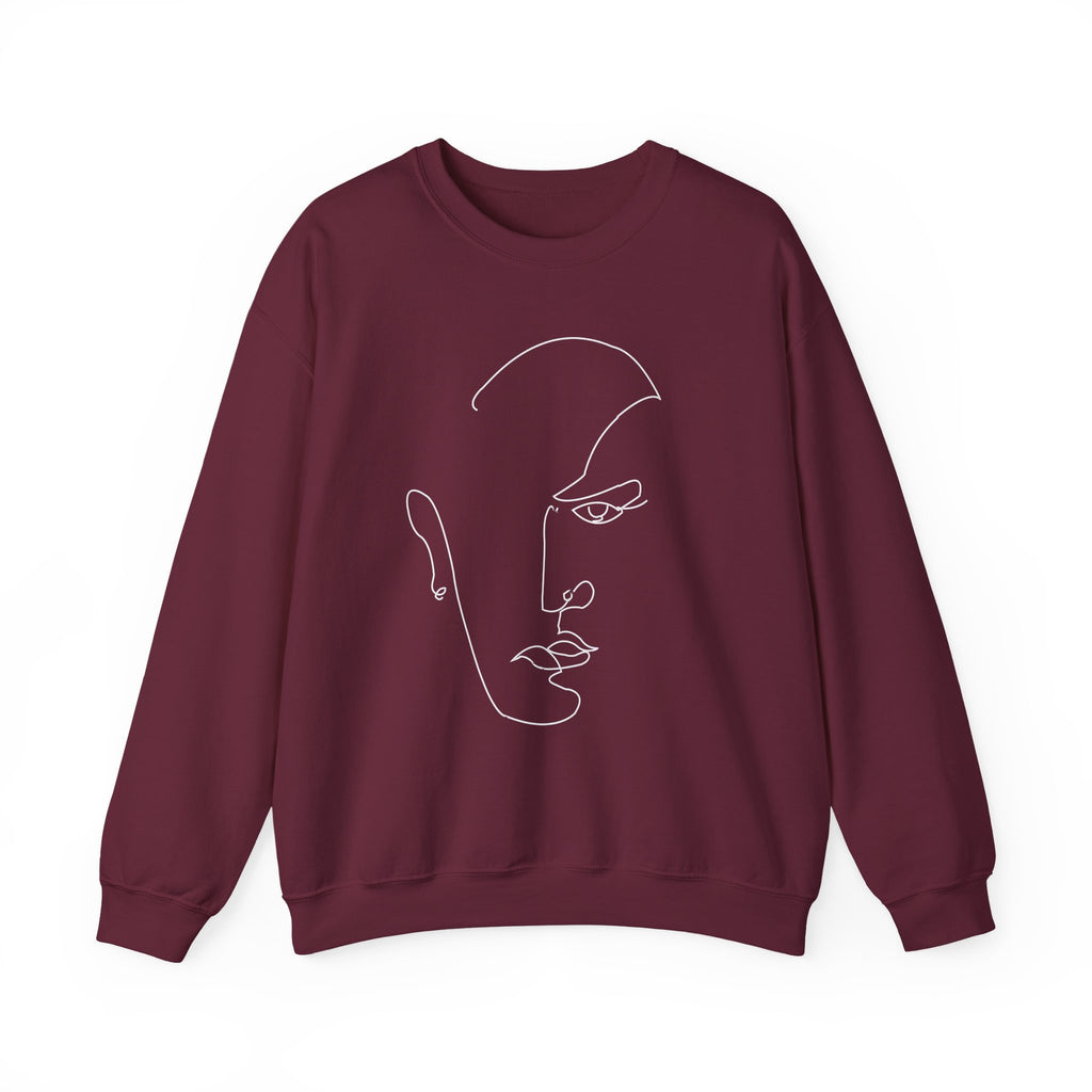 Minimal Line Art Face Sweatshirt