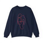 Minimalist Line-Art Face Sweatshirt — Modern Abstract Crewneck