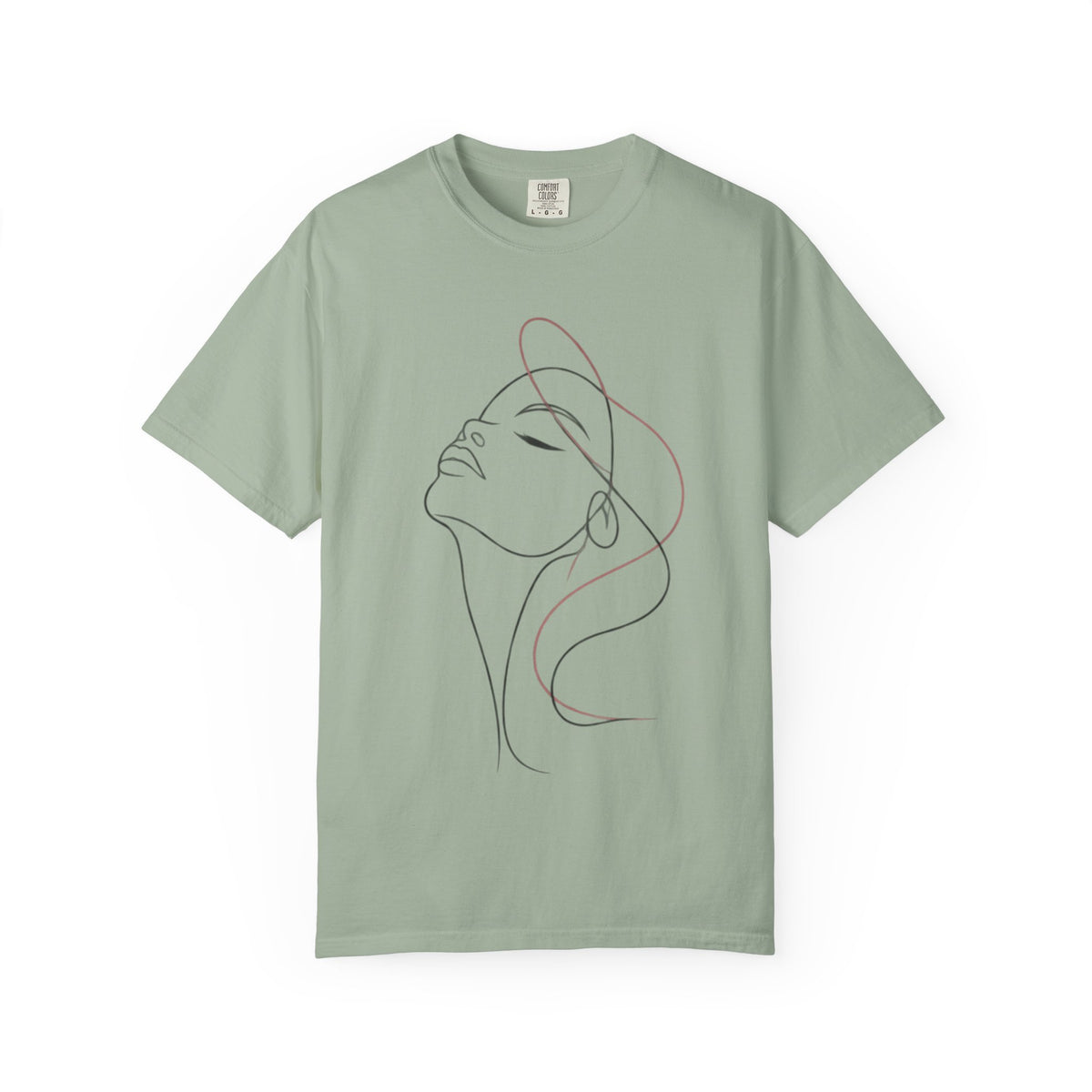 Line Art Face T-Shirt — Minimalist Woman Profile Graphic Tee