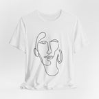 Abstract Line Art Face T‑Shirt — Minimalist One-Line Portrait Tee