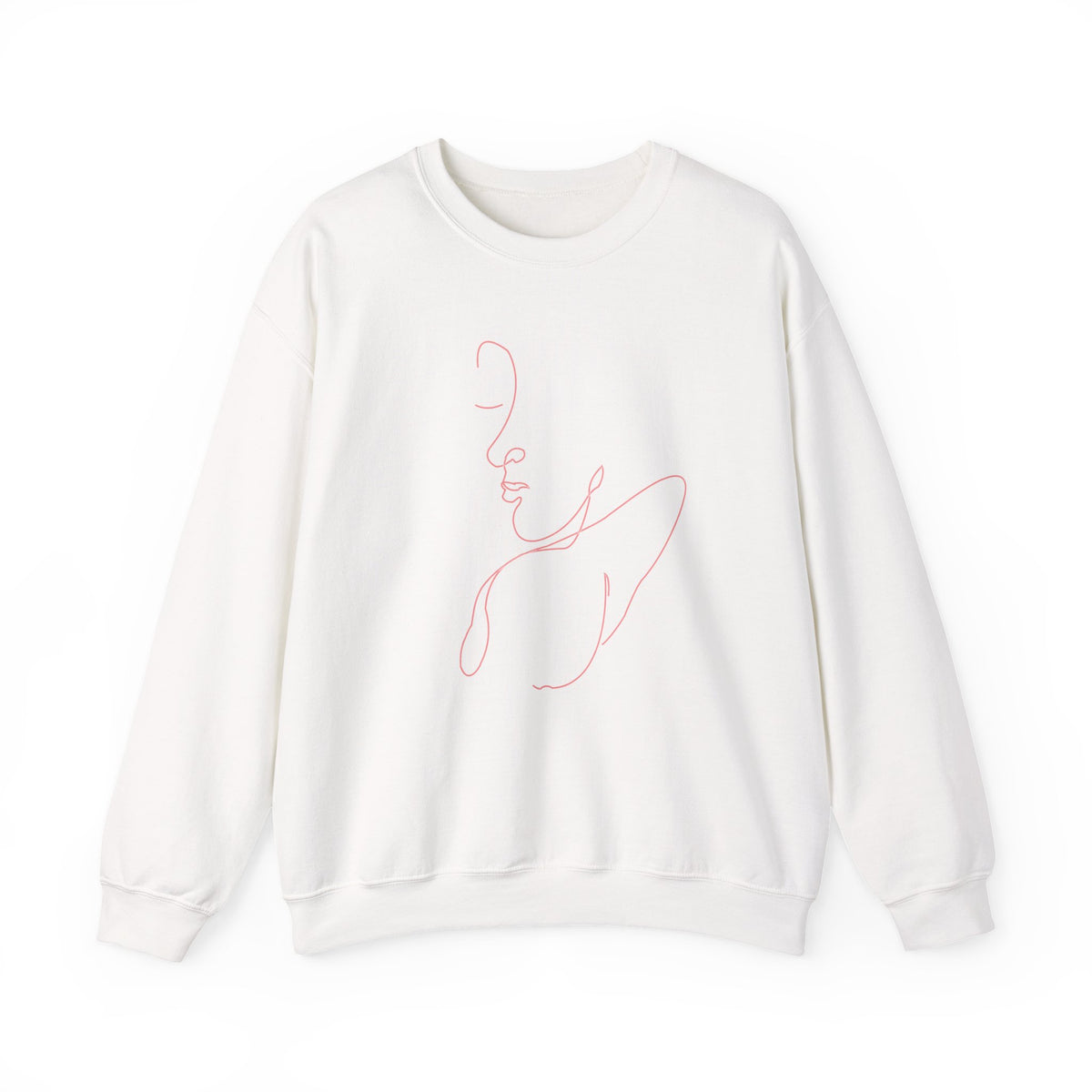 Minimal Line Art Whale Crewneck Sweatshirt – Pink Whale Sketch Pullover