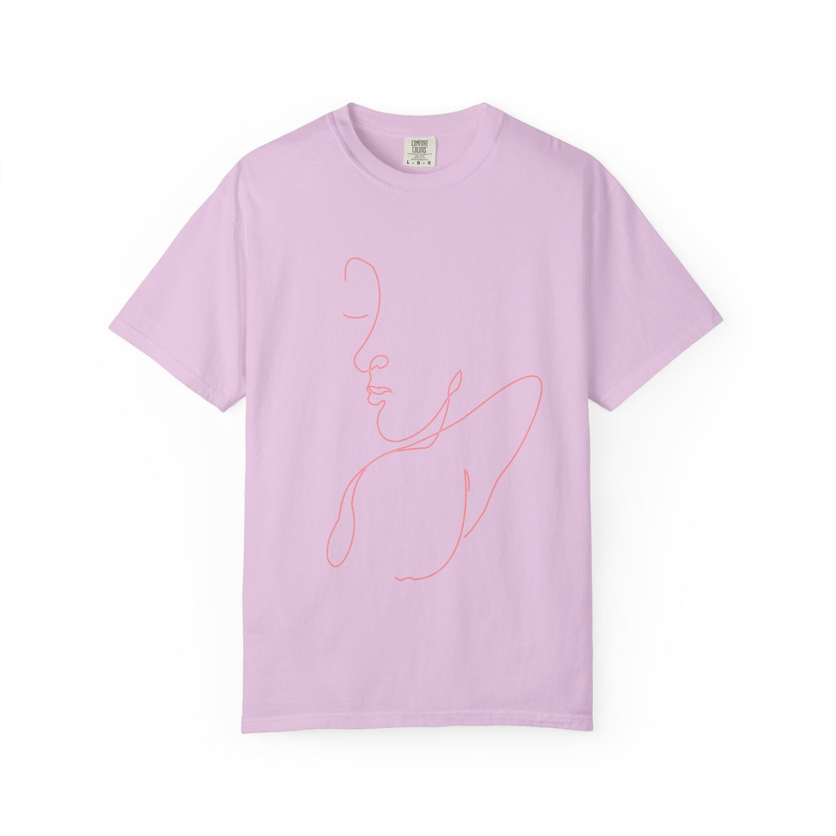 Minimal Line Art Face T-Shirt — Feminine Contour Graphic Tee