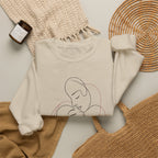 Crewneck Sweatshirt — Minimal Line Art Kissing Couple Graphic