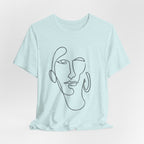 Abstract Line Art Face T‑Shirt — Minimalist One-Line Portrait Tee