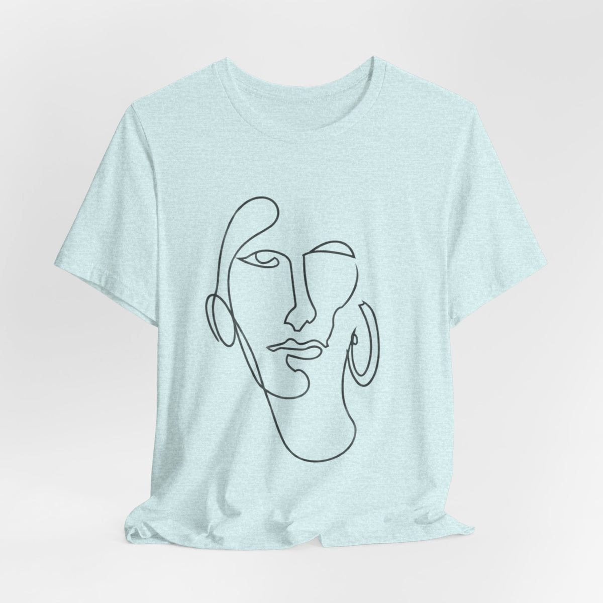 Abstract Line Art Face T‑Shirt — Minimalist One-Line Portrait Tee