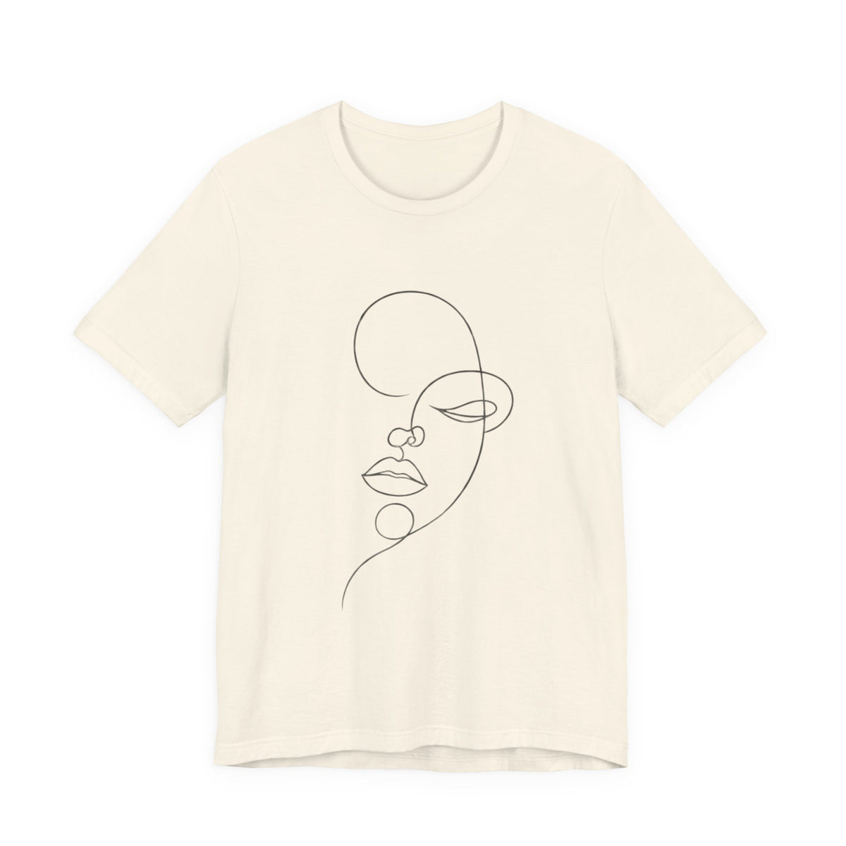 Minimal Line Art Face T-Shirt — One-Line Abstract Portrait Tee