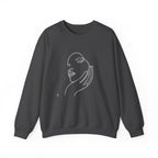 Minimal Line Art Face Sweatshirt — Chic Abstract Crewneck