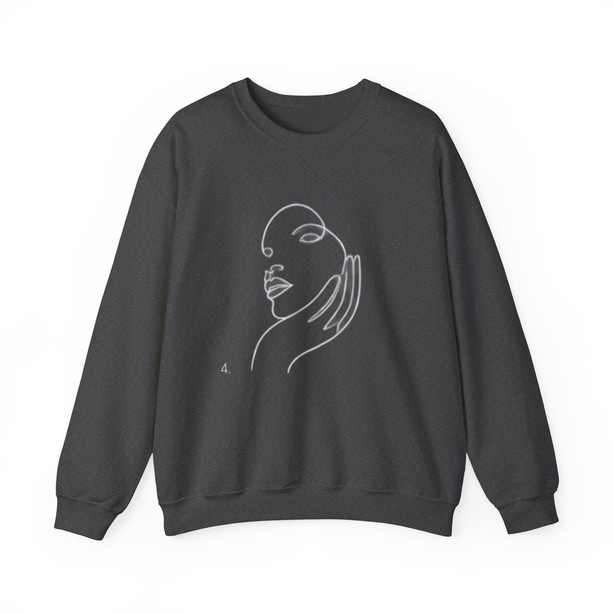 Minimal Line Art Face Sweatshirt — Chic Abstract Crewneck