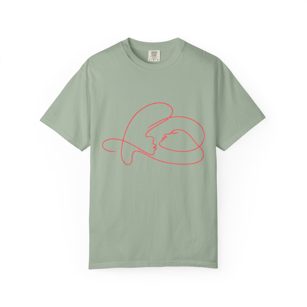 Abstract Line Art Heart T-Shirt — Minimalist Love Graphic Tee