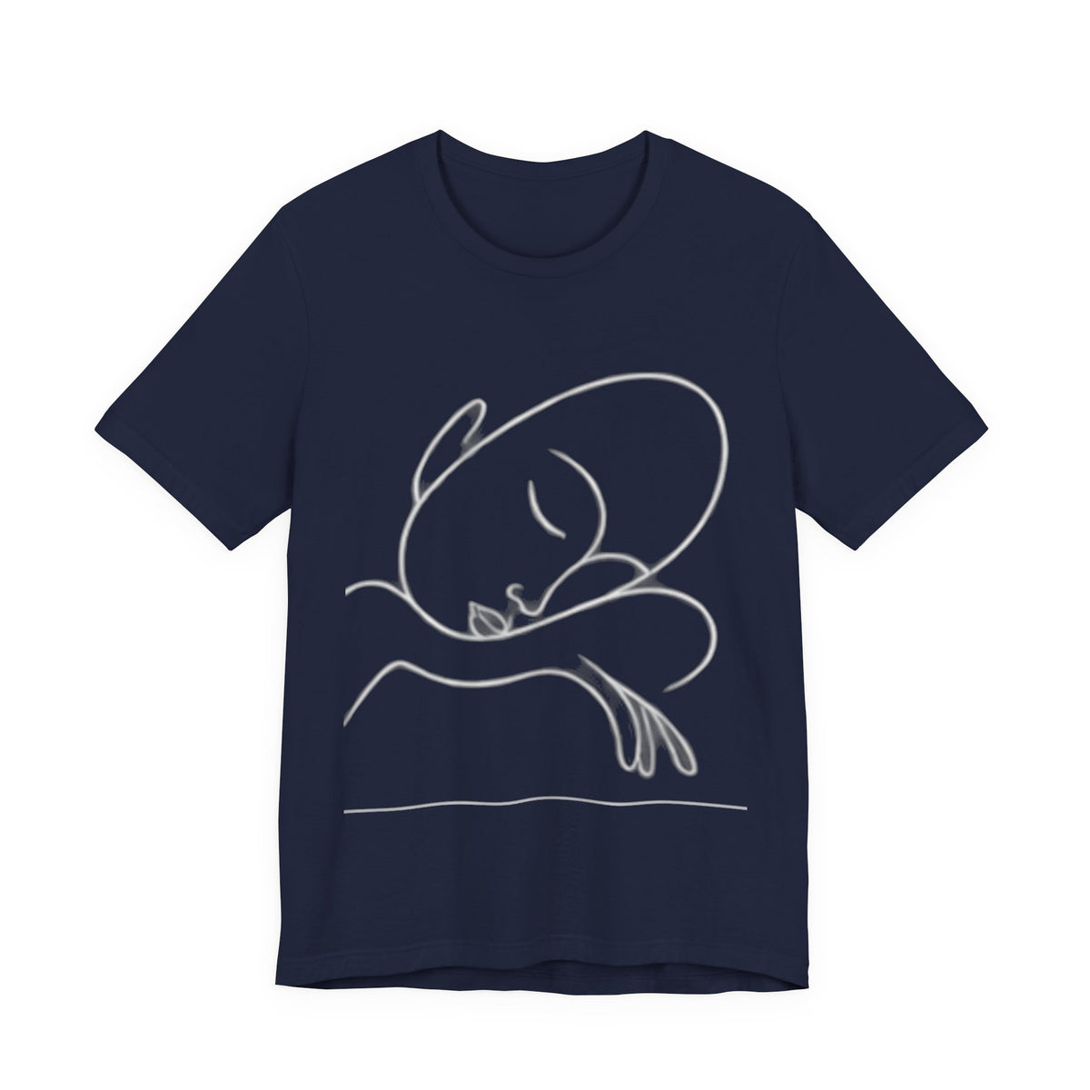 T‑Shirt — Minimal Sleeping Cat Line Art Tee