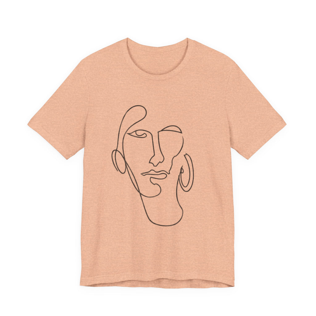 Abstract Line Art Face T‑Shirt — Minimalist One-Line Portrait Tee