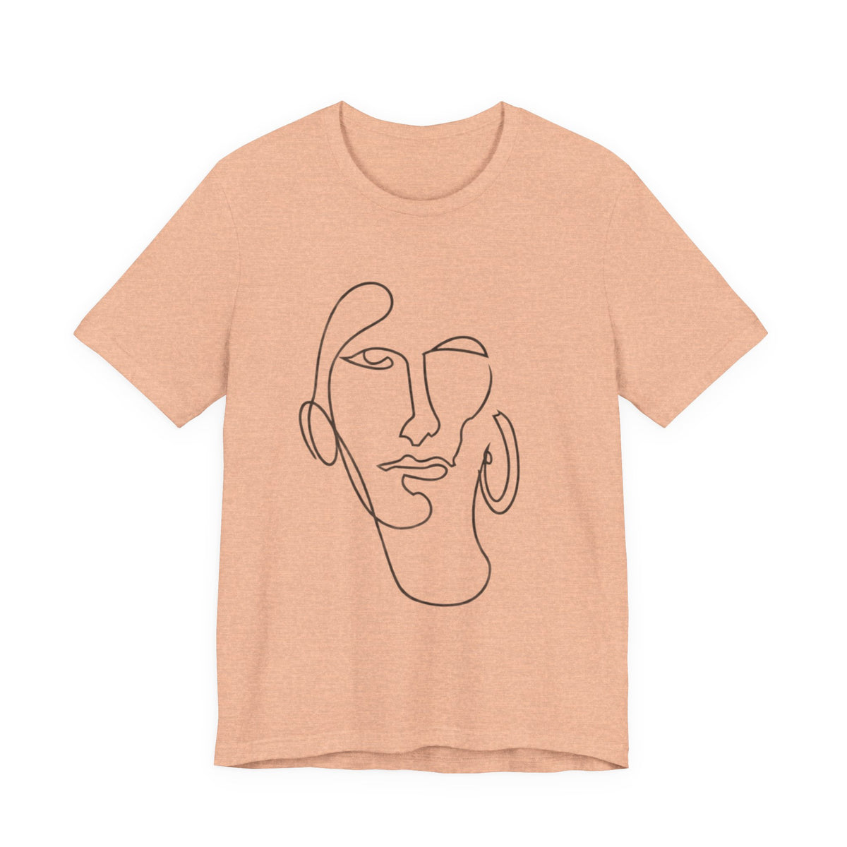 Abstract Line Art Face T‑Shirt — Minimalist One-Line Portrait Tee