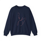 Minimal Line Art Whale Crewneck Sweatshirt – Pink Whale Sketch Pullover