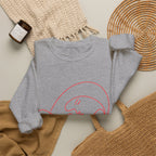 Crewneck Sweatshirt — Minimalist Pink Line Art Skull Graphic