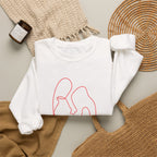 Minimalist Line-Art Face Sweatshirt — Modern Abstract Crewneck