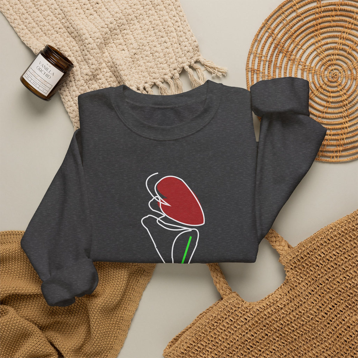 Minimal Pink Tulip Sweatshirt – Simple Floral Crewneck