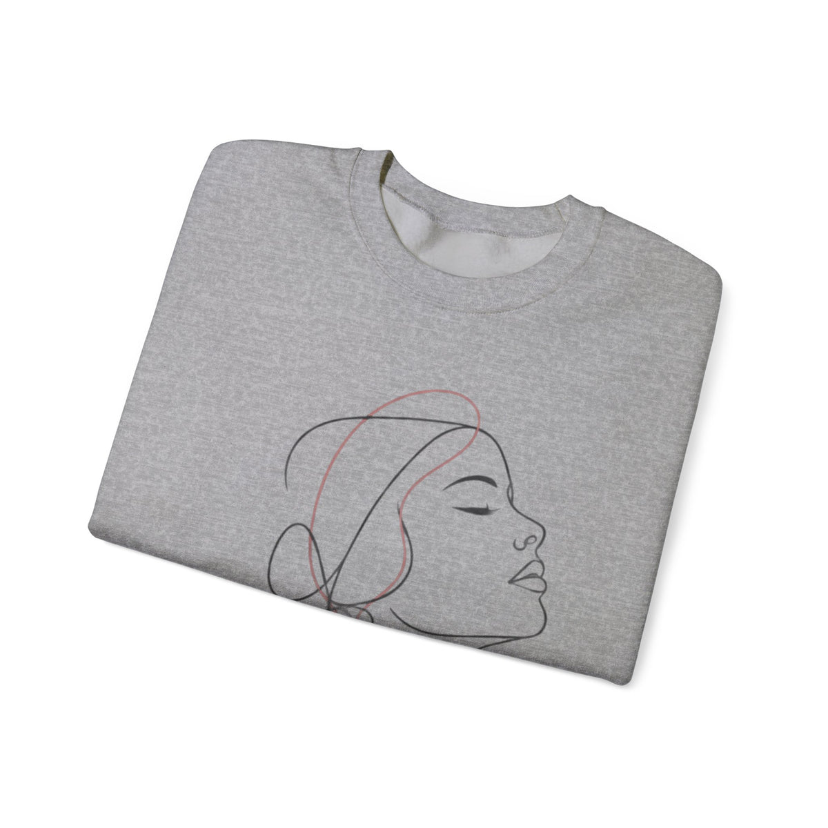 Minimal Line Art Woman Crewneck Sweatshirt