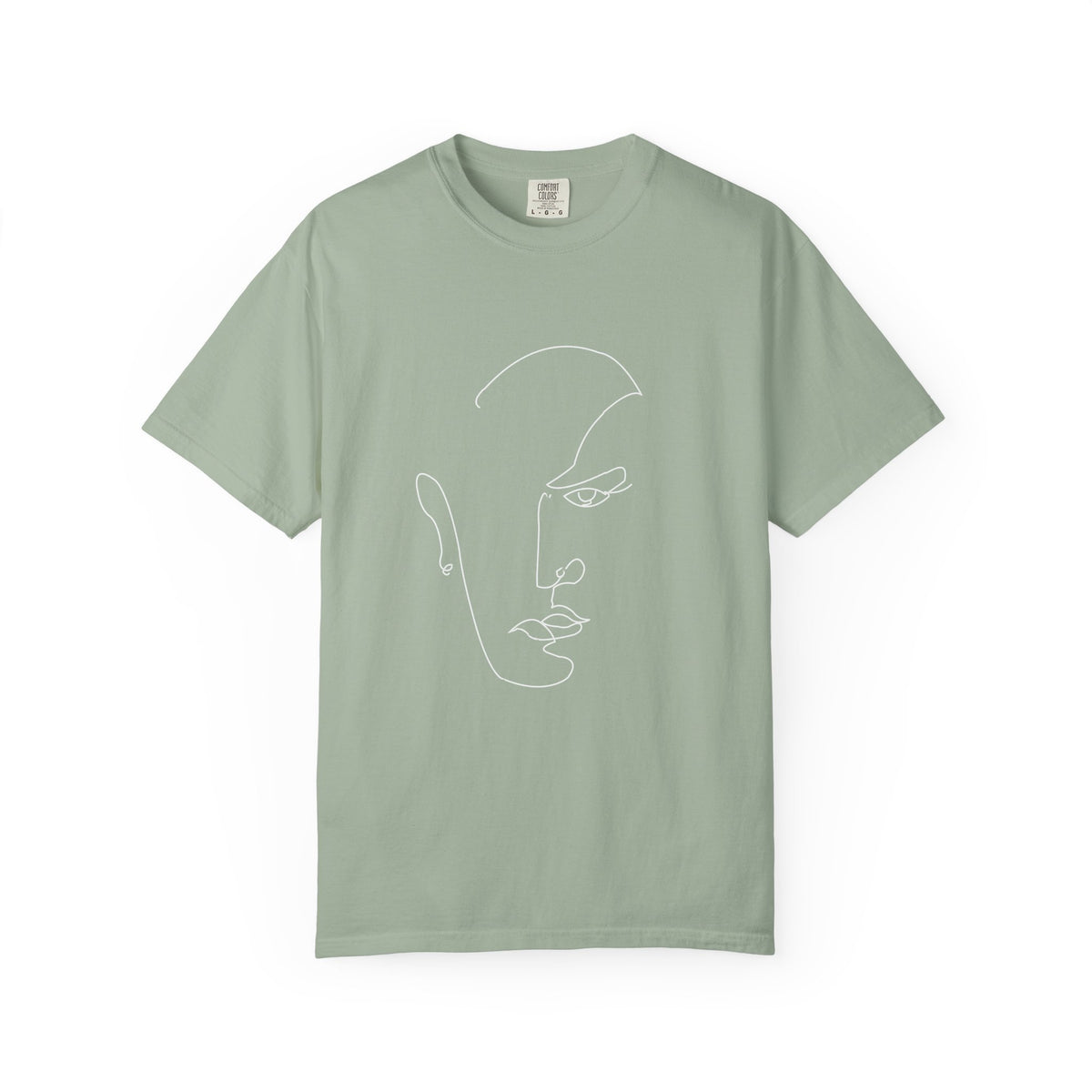 Minimal One-Line Face T-Shirt — Abstract Line Art Tee