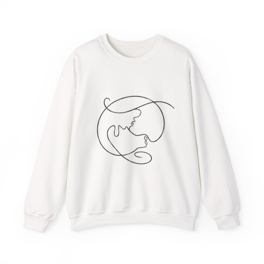 Minimal Line Art Earth Crewneck Sweatshirt