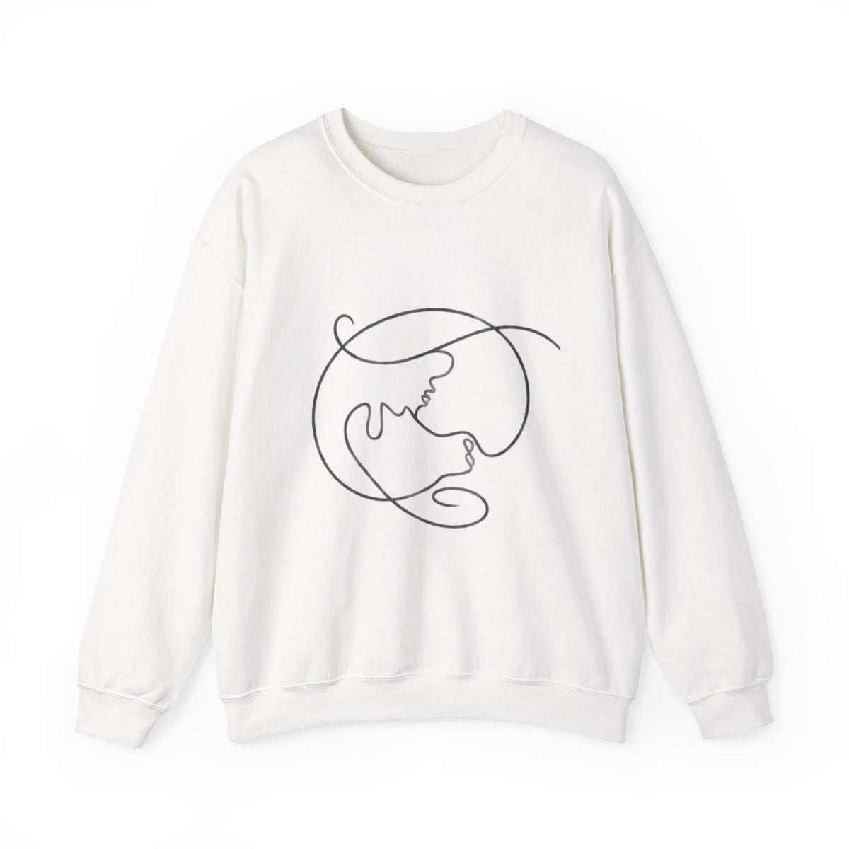 Minimal Line Art Earth Crewneck Sweatshirt