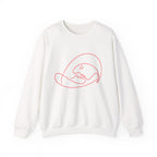 Crewneck Sweatshirt — Minimalist Pink Line Art Skull Graphic