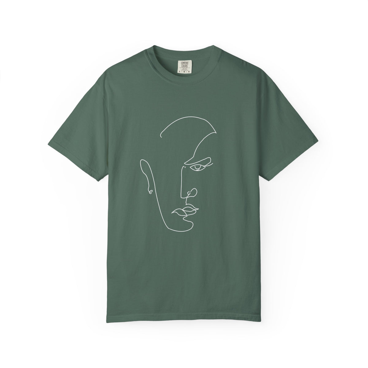 Minimal One-Line Face T-Shirt — Abstract Line Art Tee